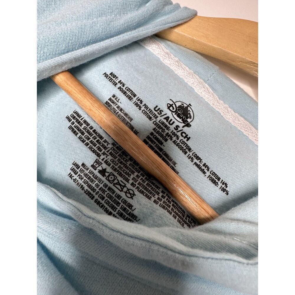Disney Womens Magic Cropped Hoodie Sweater Small Light Blue Sweatshirt Logo - Picture 3 of 7